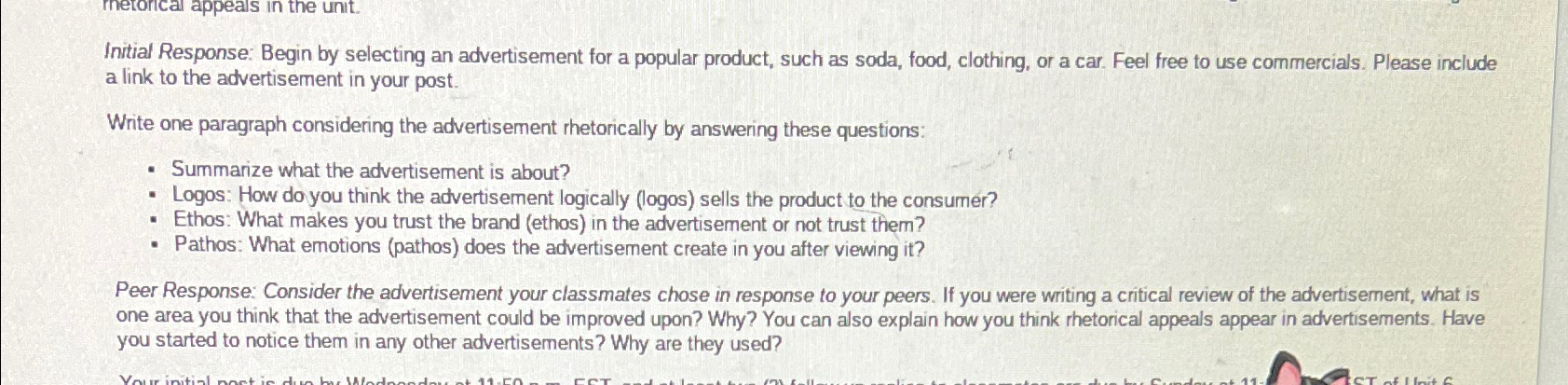  Initial Response: Begin by selecting an advertisement for a popular product,