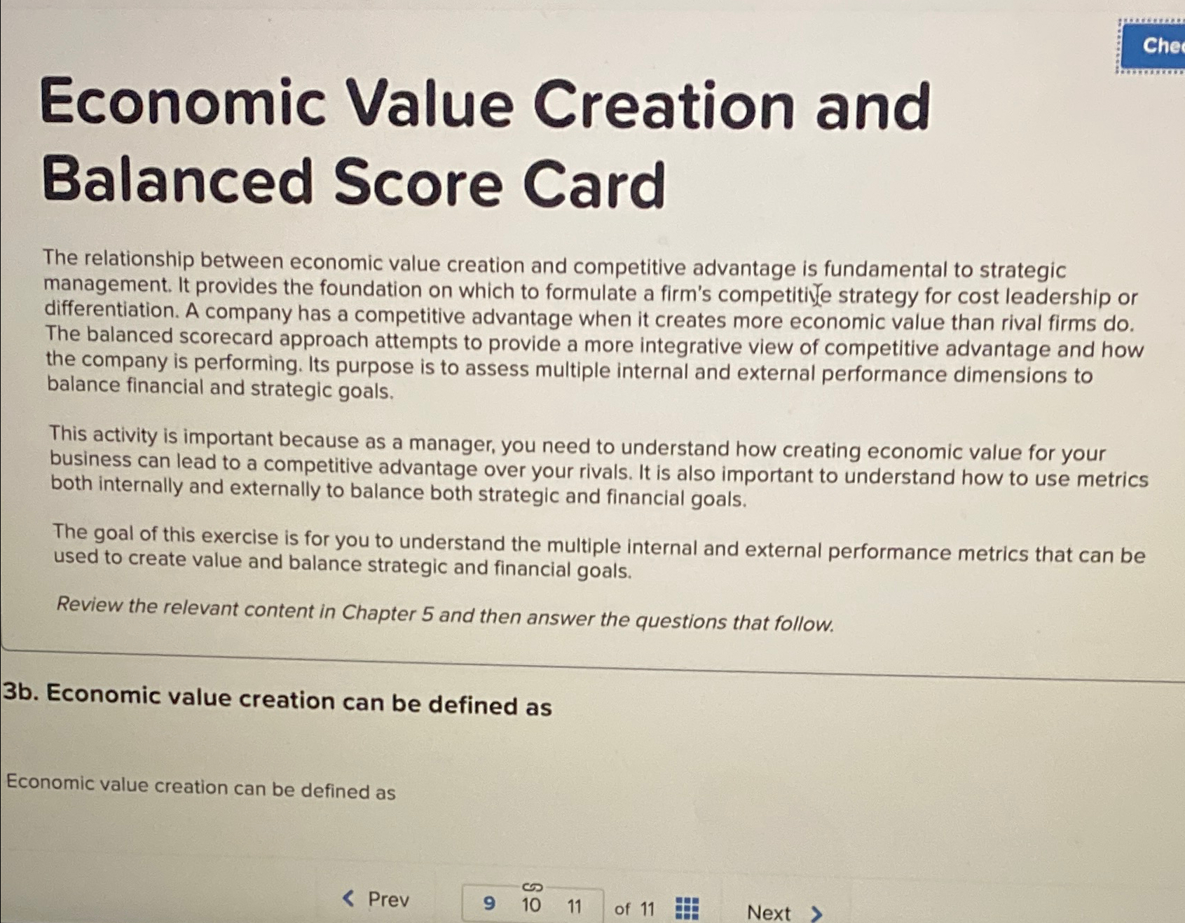  Economic Value Creation and Balanced Score Card The relationship between economic
