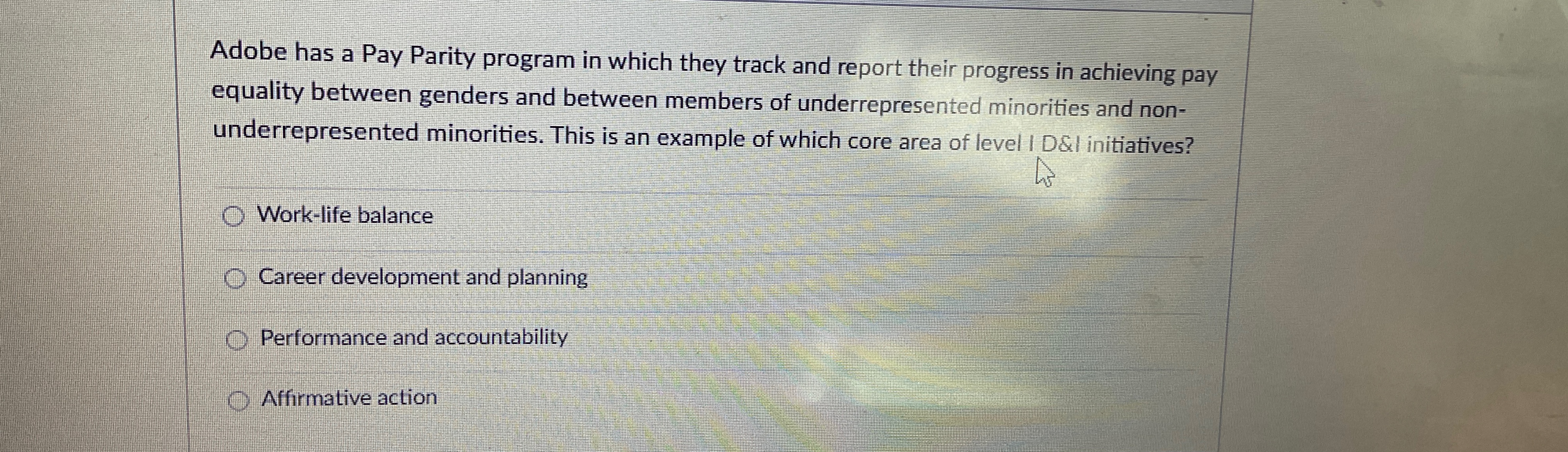  Adobe has a Pay Parity program in which they track and