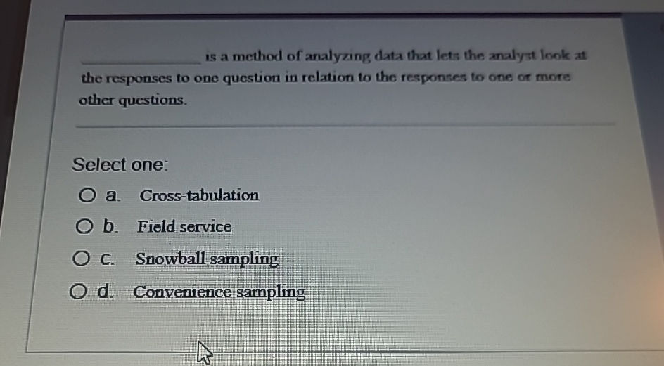  is a method of analyzing data that lets the analyst look