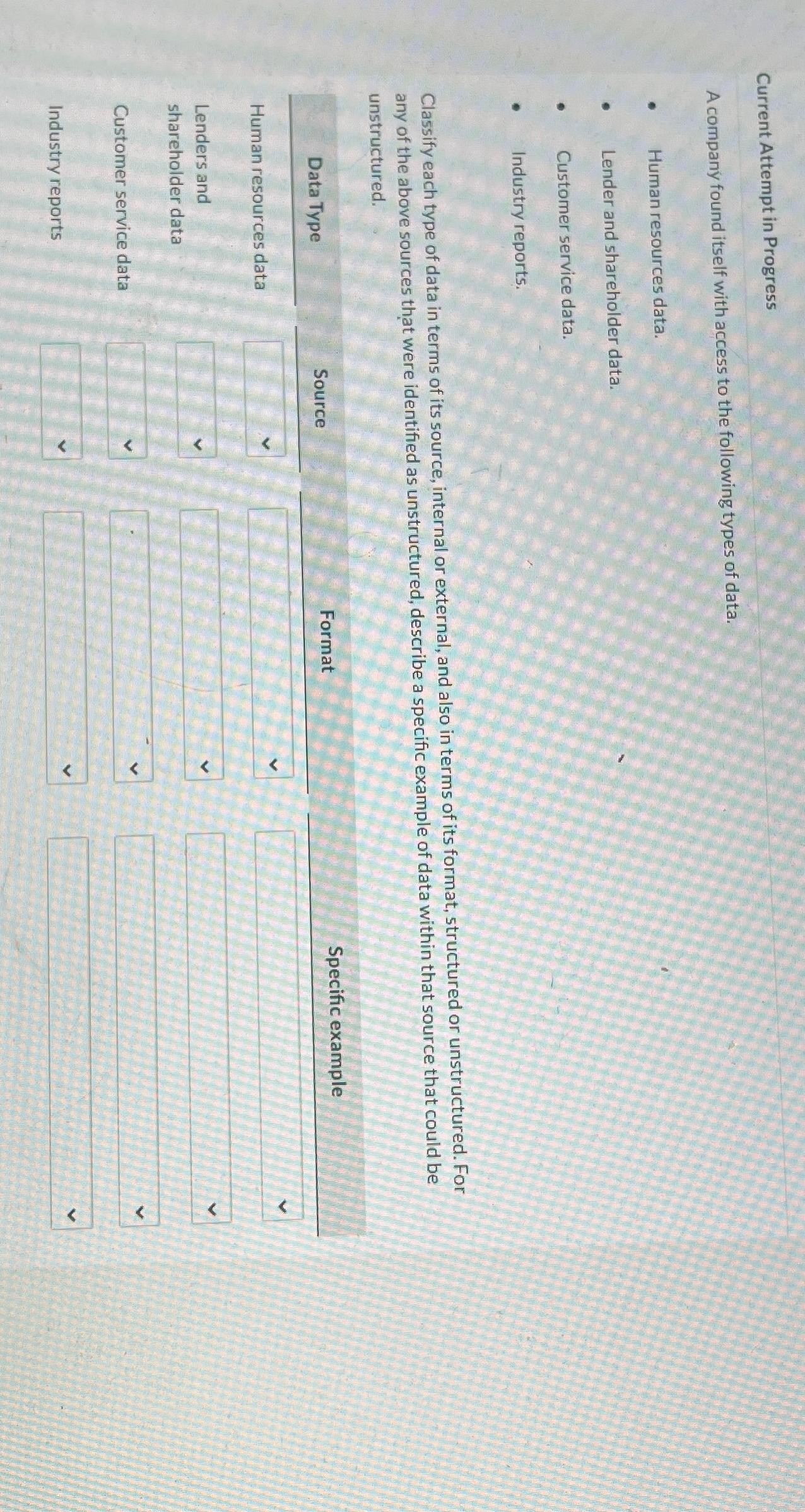  Current Attempt in Progress A company found itself with access to