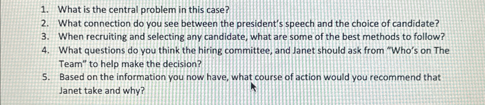  What is the central problem in this case? What connection do