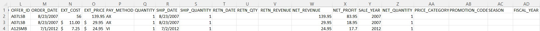 5. PRICE_CATEGORY in column AA, defined as: a. Basic if Extended Price