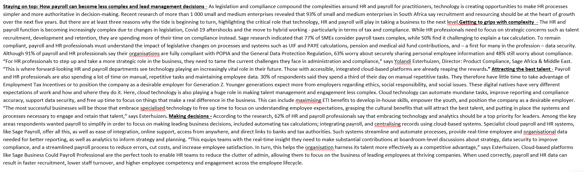  Question 1- Based on the information outlined in the article, provide