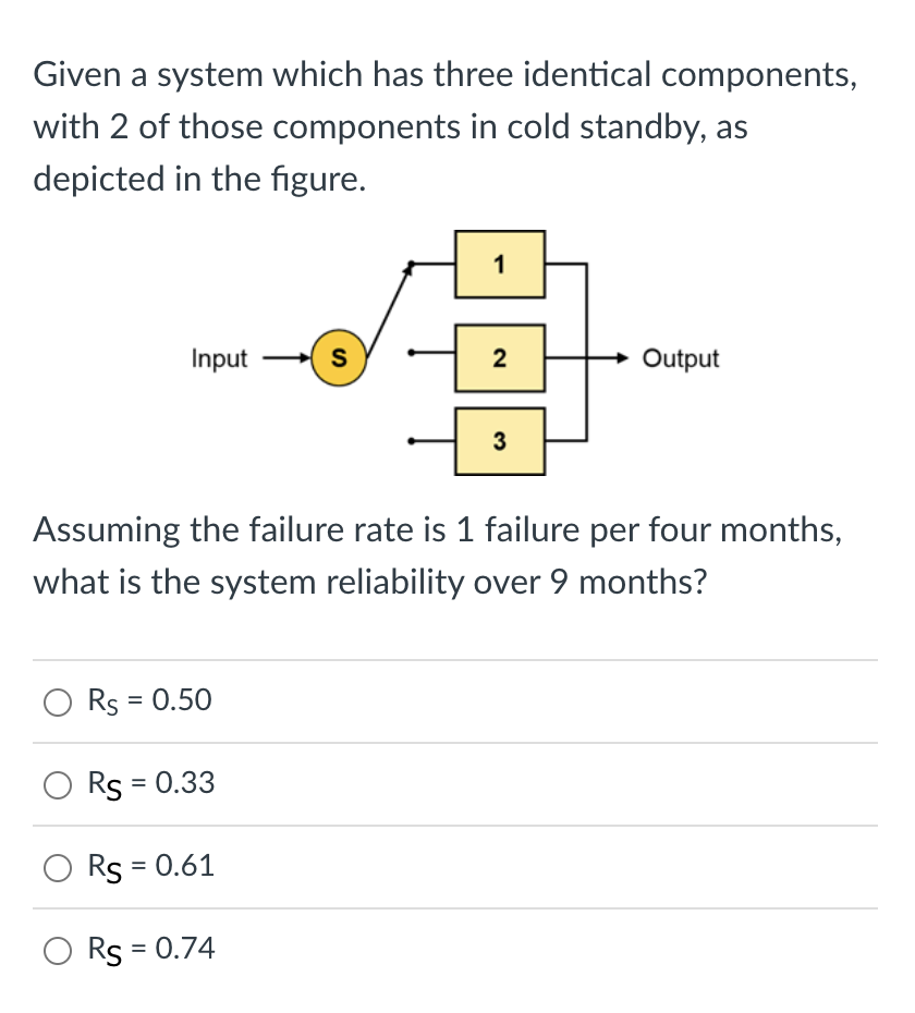 Part A and B Given a system which has three identical components,
