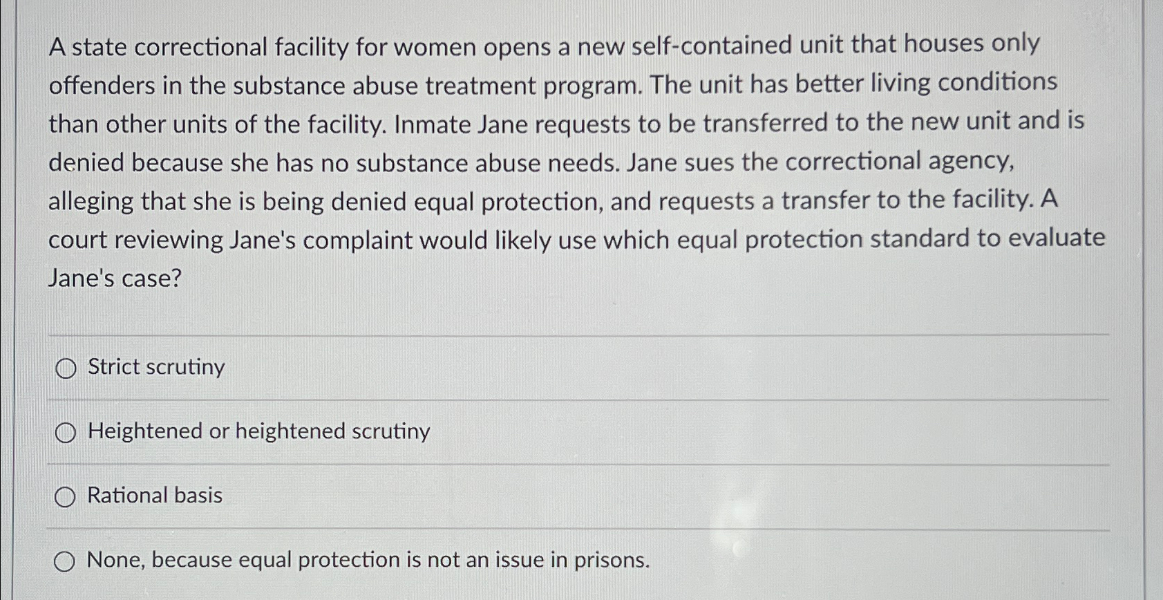  A state correctional facility for women opens a new self-contained unit