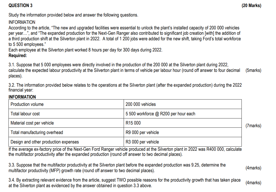 please help with this question Study the information provided below and answer