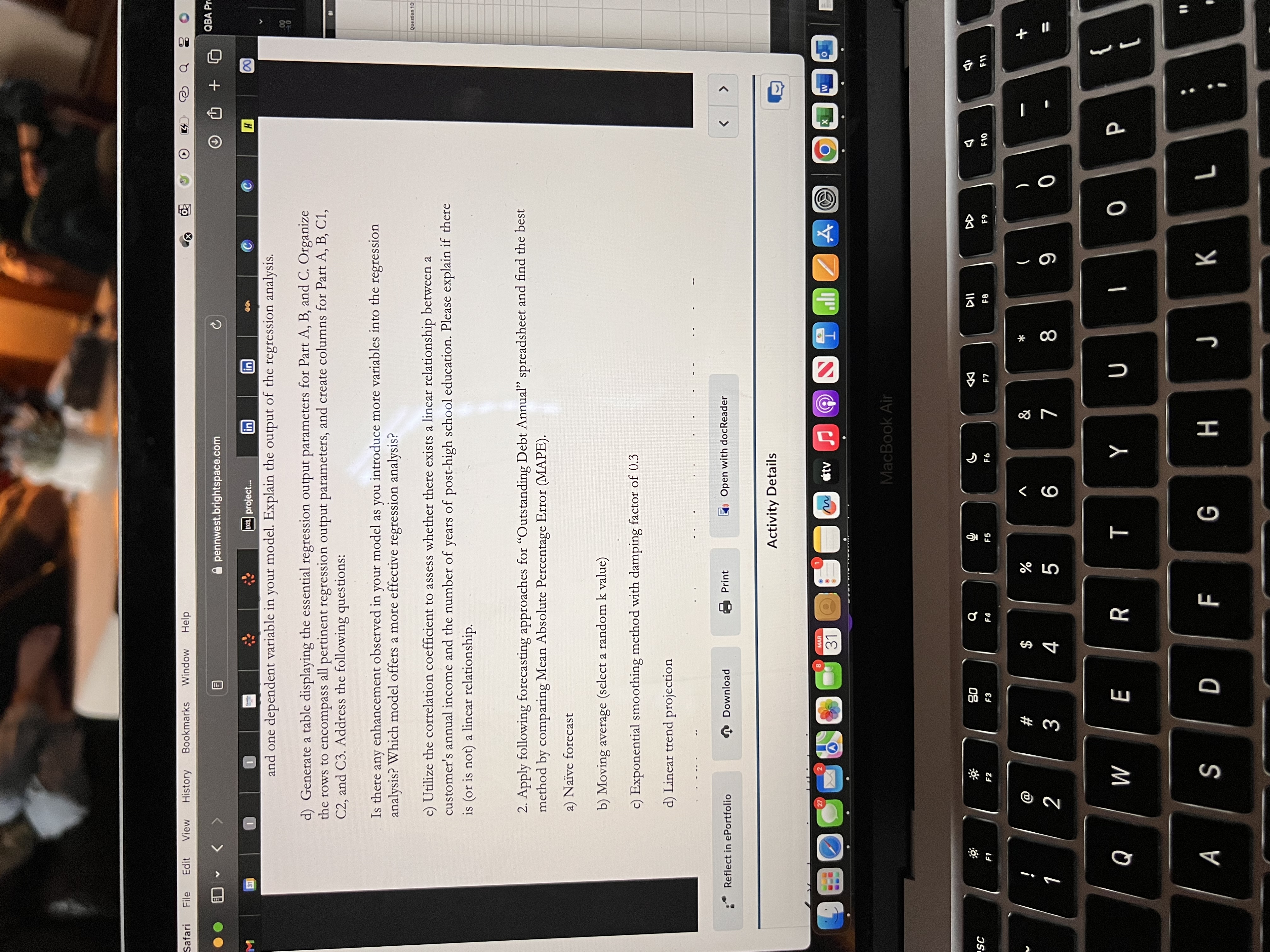  and one dependent variable in your model. Explain the output of