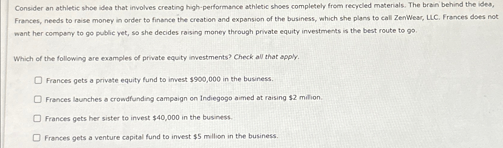  Consider an athletic shoe idea that involves creating high-performance athletic shoes