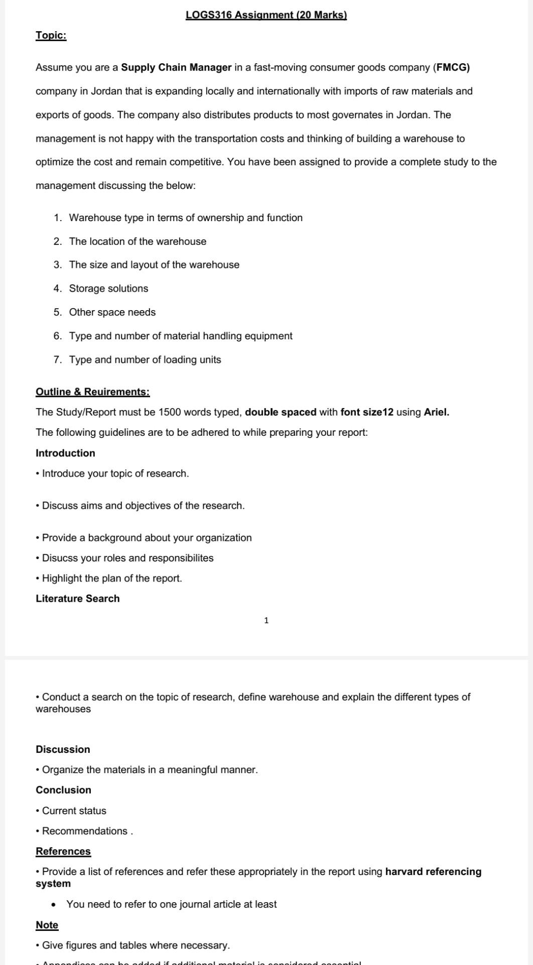 Please answer the complete assignment this is warehouse management, I posted
