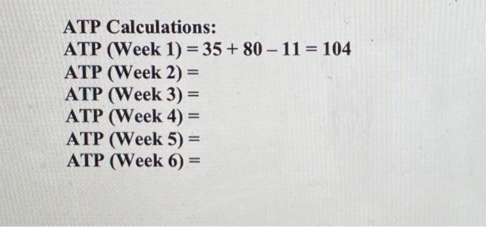 ABC Company needs to schedule operations for the next six weeks. Create