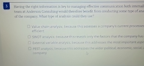  3 Having the right information is key to managing effective communication