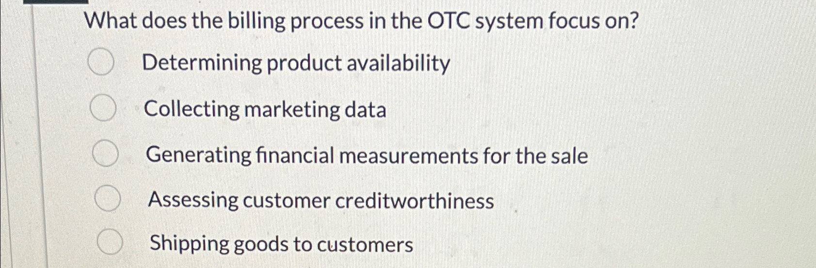  What does the billing process in the OTC system focus on?