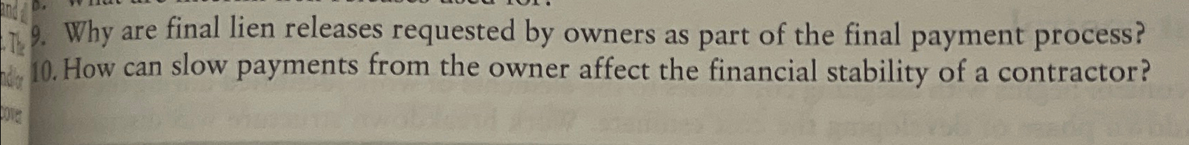  Why are final lien releases requested by owners as part of