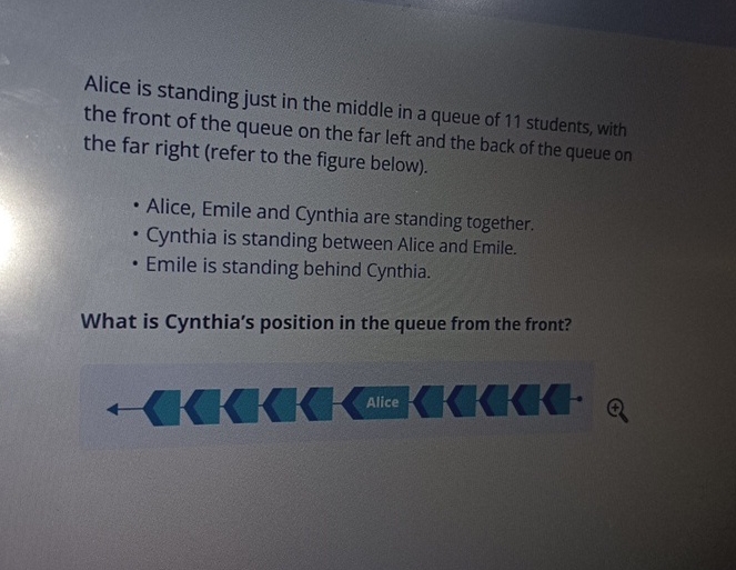  Alice is standing just in the middle in a queue of