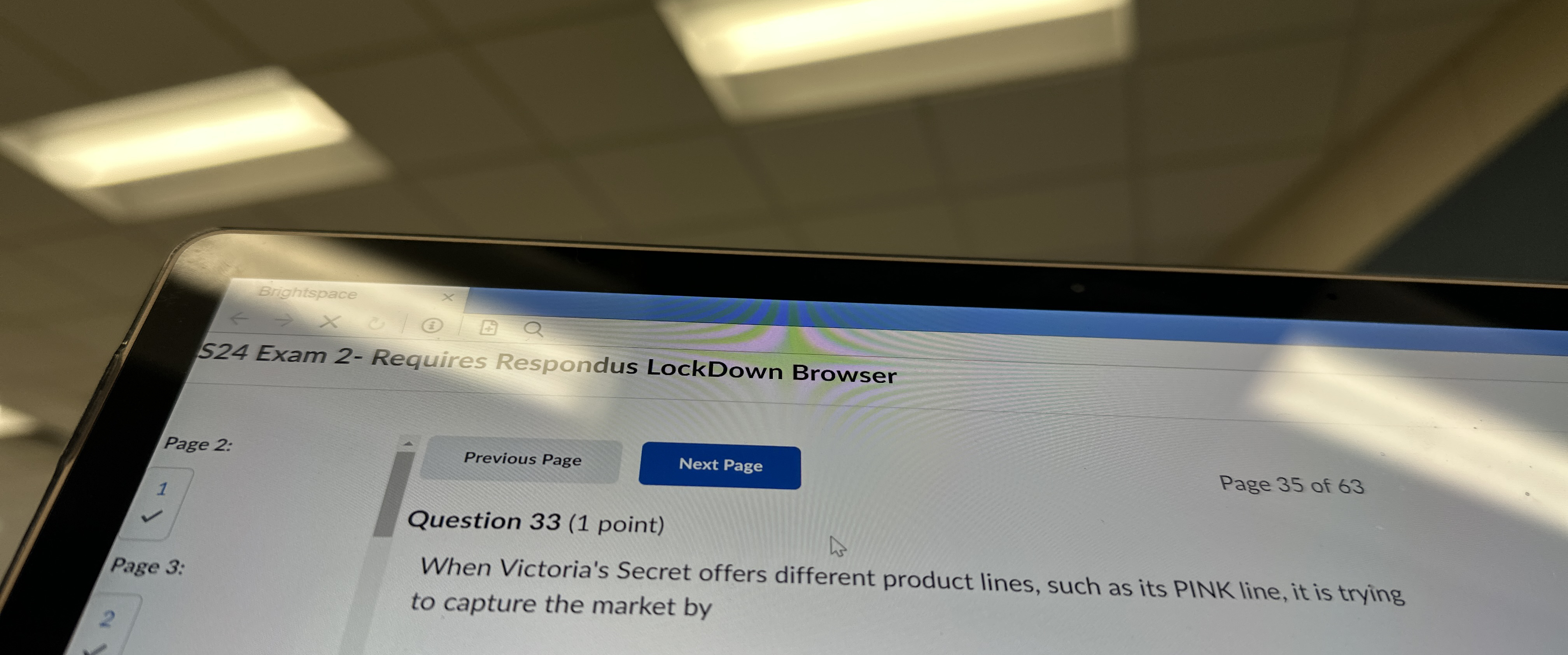  S24 Exam 2- Requires Respondus LockDown Browser Page 2: 1 Page
