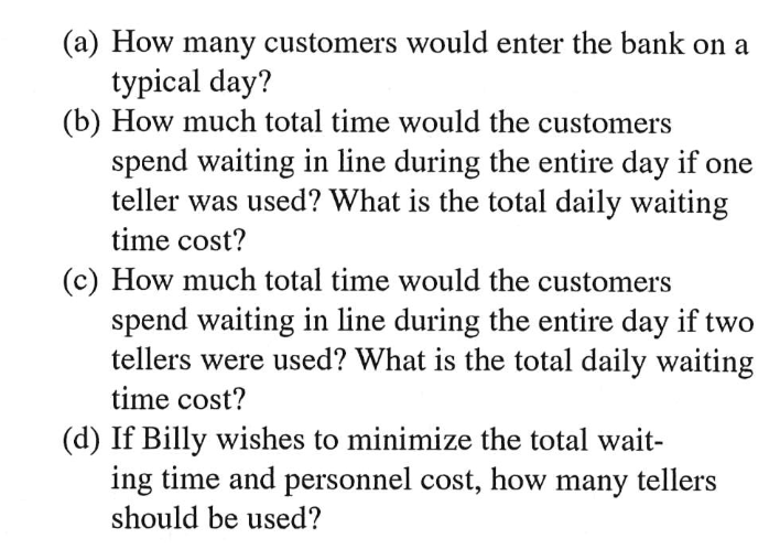 information needed to answer) :1226 For the Billy's Bank situation in Problems