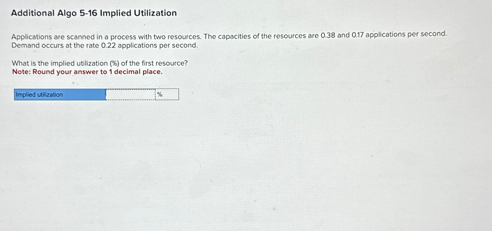  Additional Algo 5-16 Implied Utilization Applications are scanned in a process