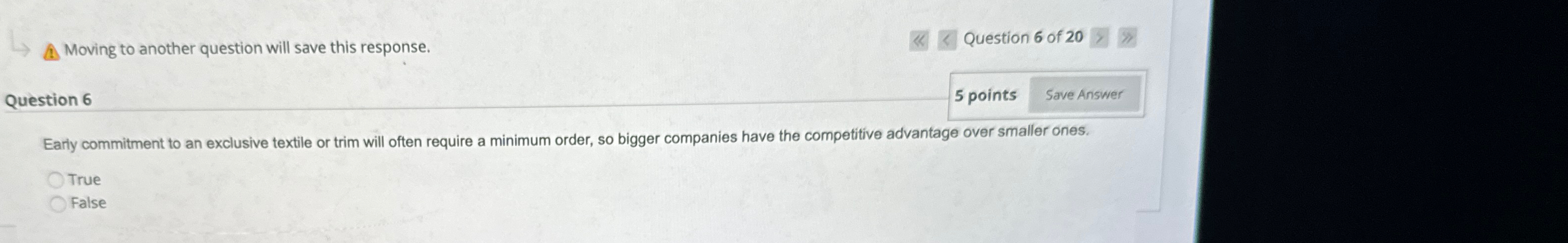  A Moving to another question will save this response. Question 6