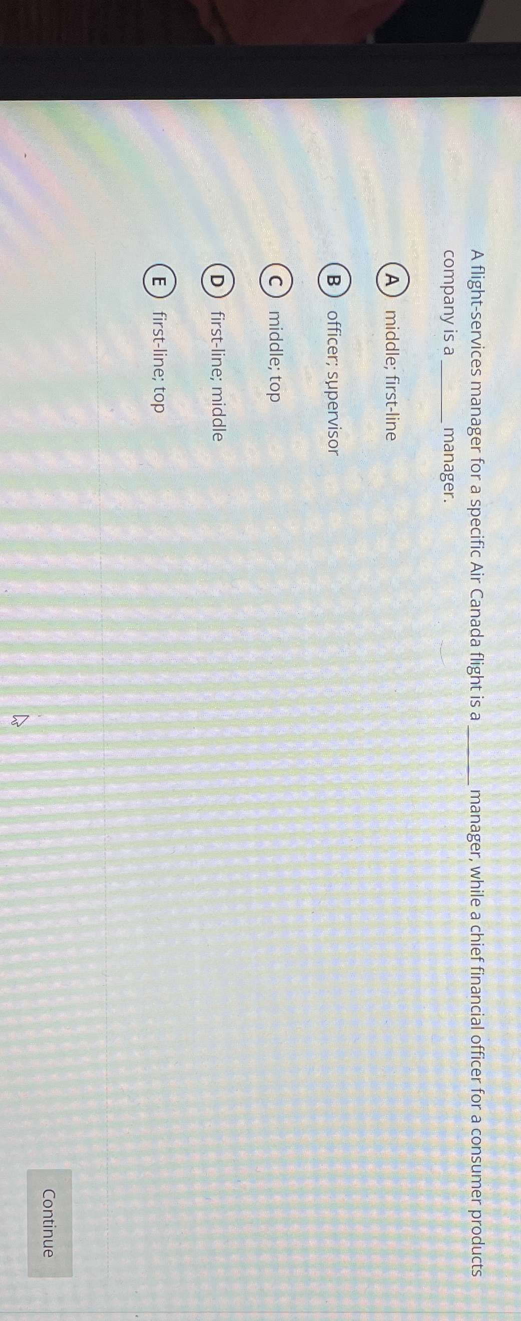  A flight-services manager for a specific Air Canada flight is a