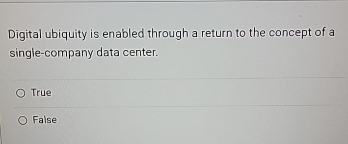  Digital ubiquity is enabled through a return to the concept of