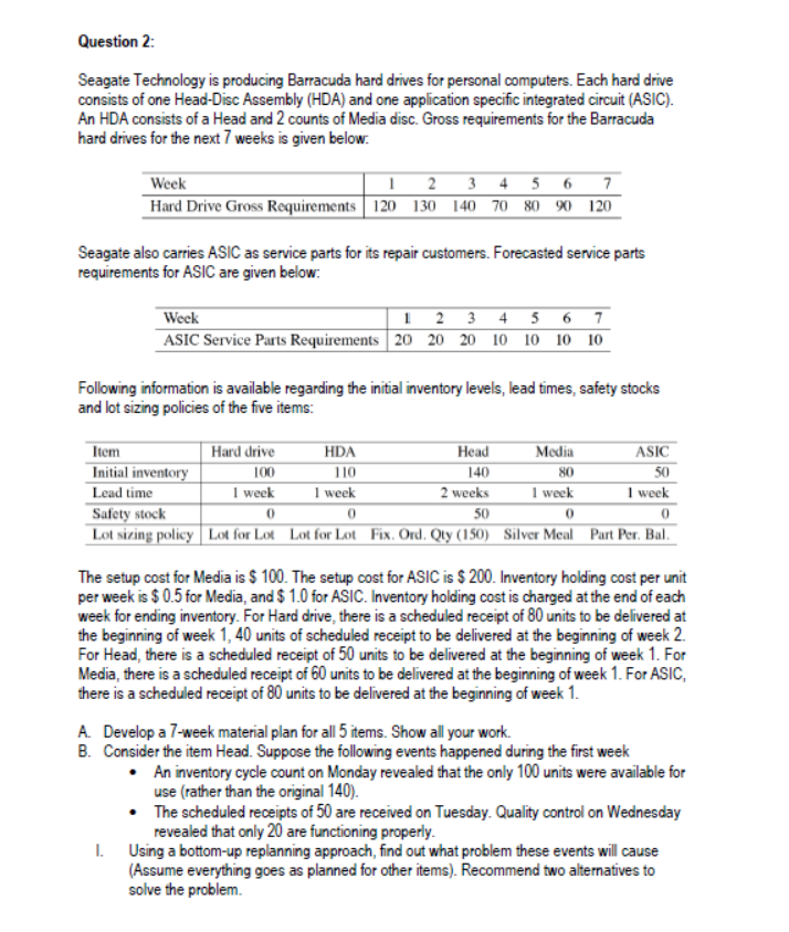 Seagate Technology is producing Barracuda hard drives for personal computers. Each