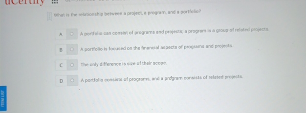  What is the relationship between a project, a program, and a