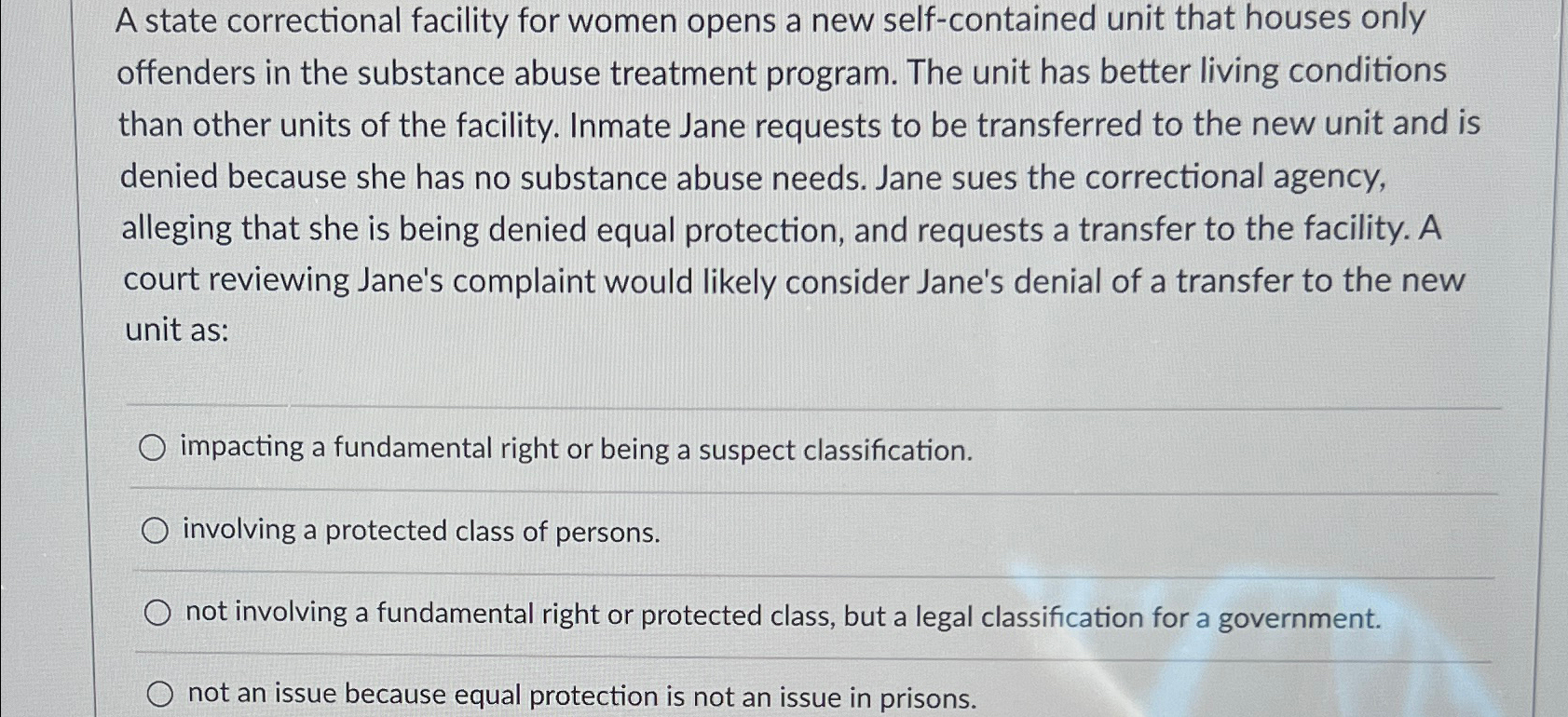 A state correctional facility for women opens a new self-contained unit