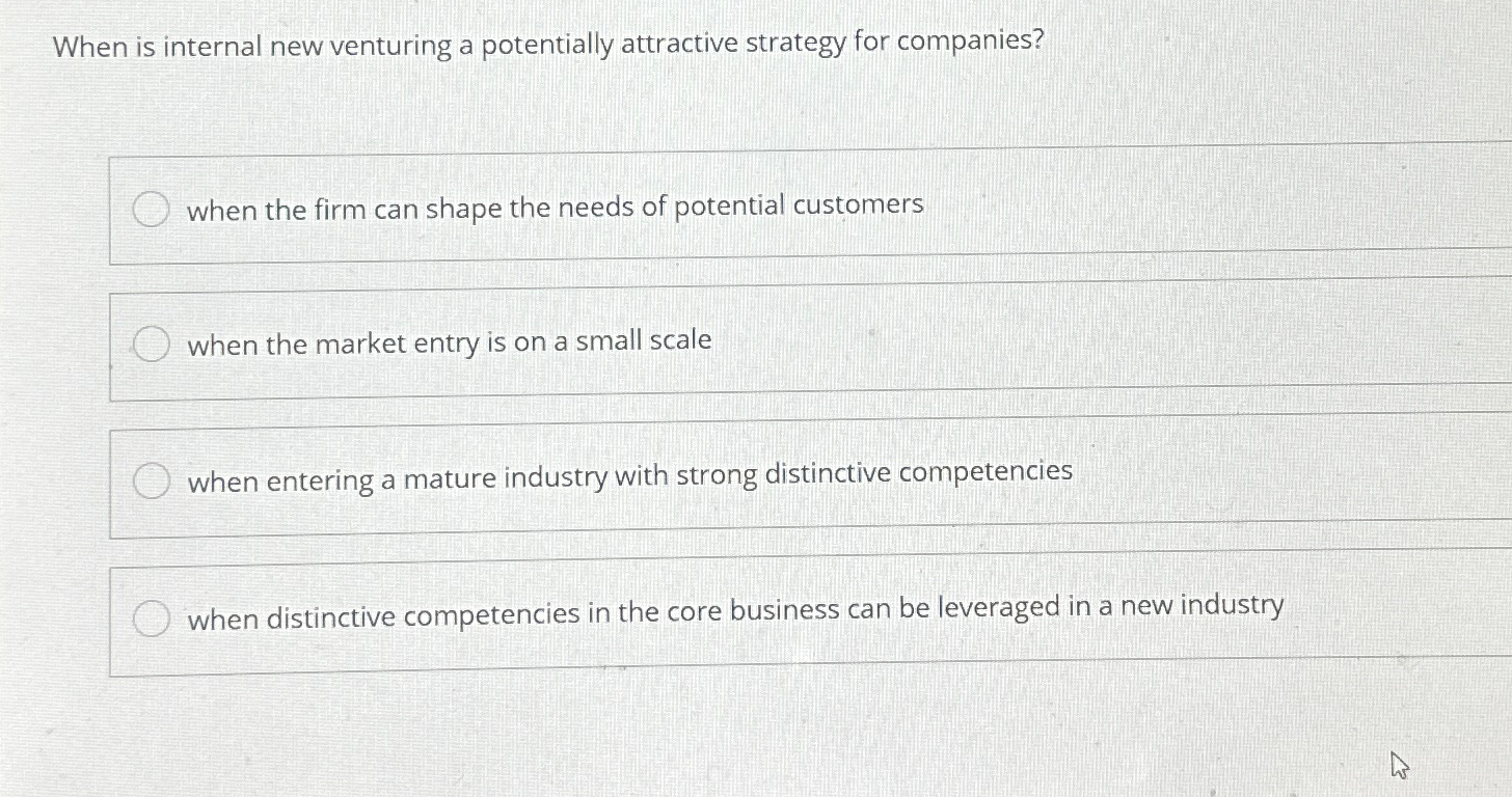  When is internal new venturing a potentially attractive strategy for companies?