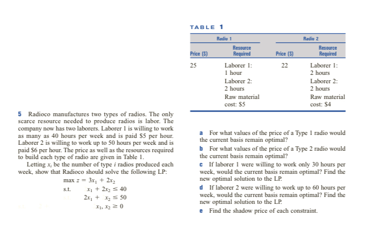  Answer using Lingo's output for the allowable ranges and solving the