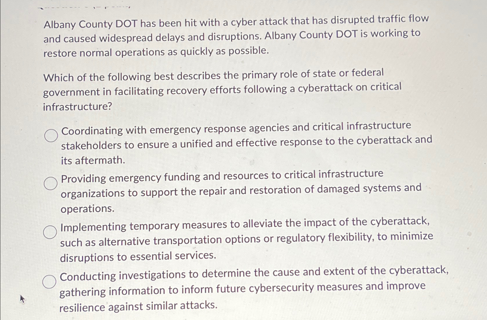  Albany County DOT has been hit with a cyber attack that