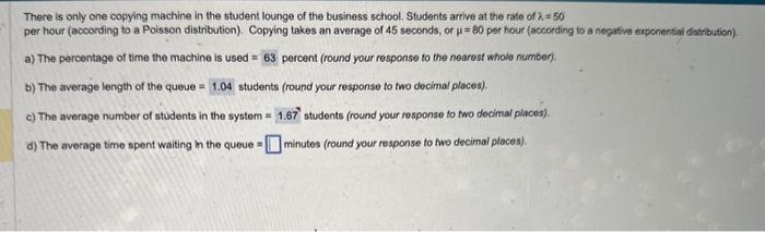 pls solve for part d There is only one copying machine in