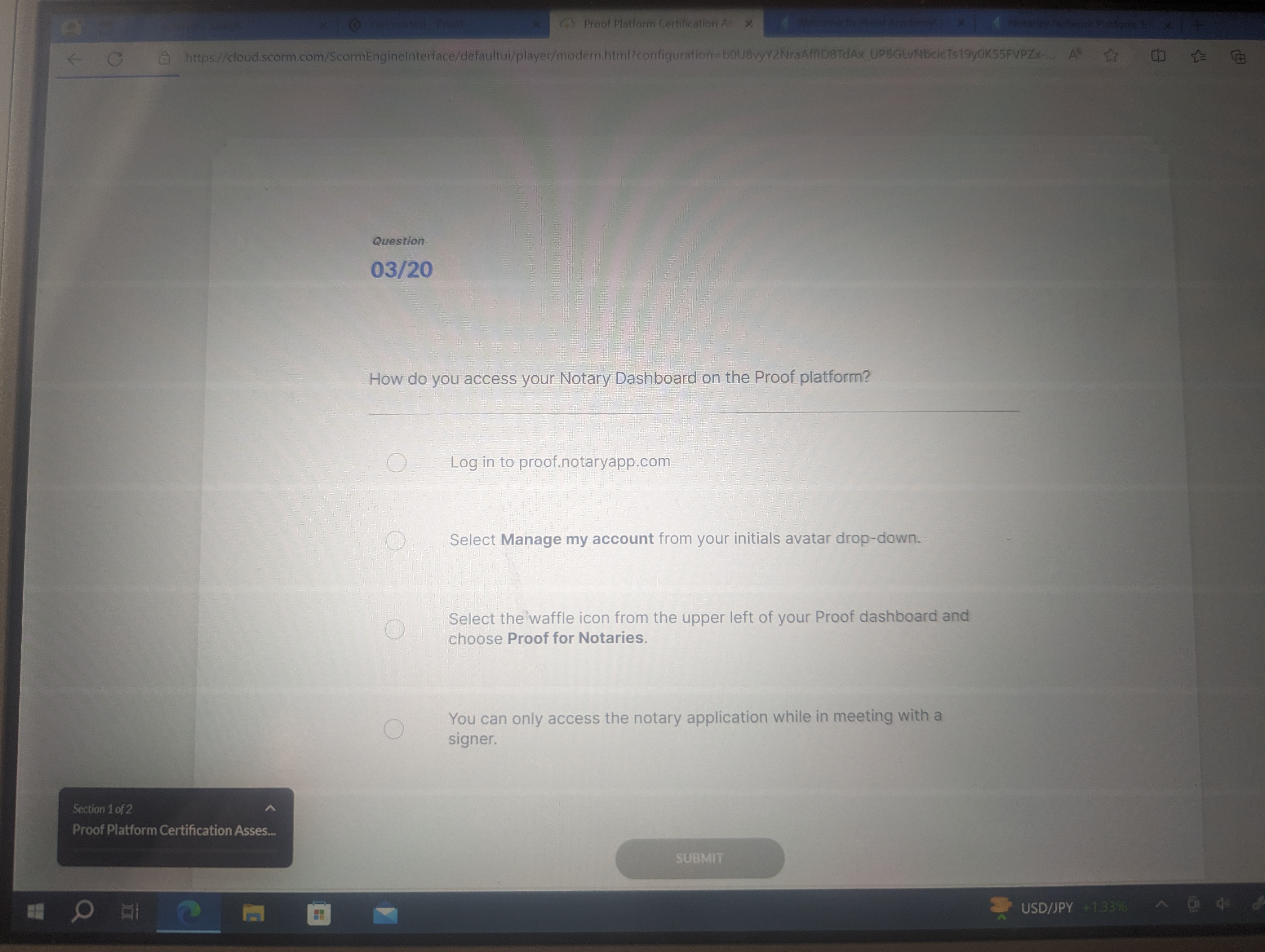  Question 0320 How do you access your Notary Dashboard on the