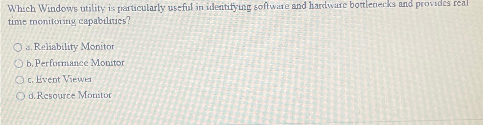  Which Windows utility is particularly useful in identifying software and hardware
