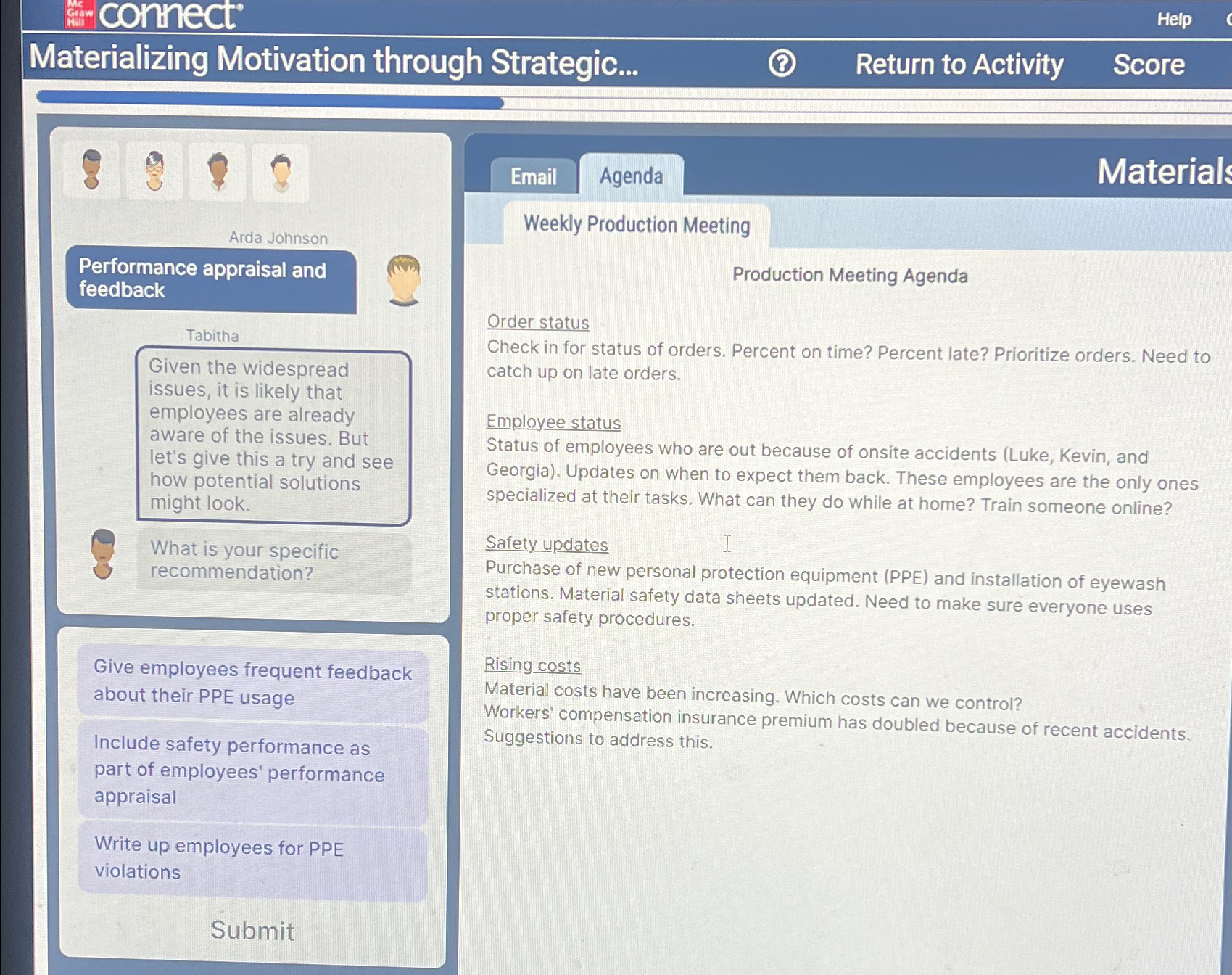  connect Help Materializing Motivation through Strategic... Return to Activity Score Email