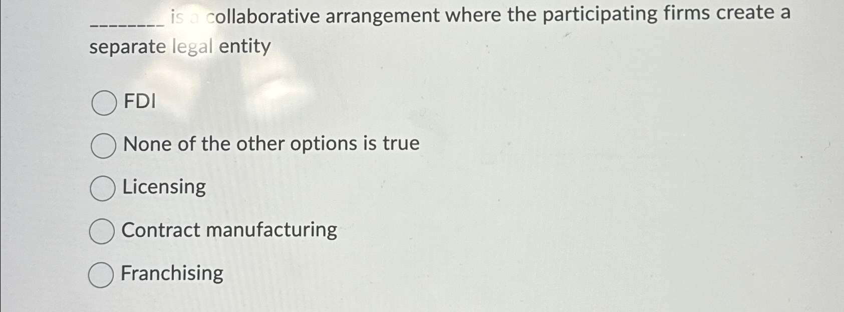  is collaborative arrangement where the participating firms create a separate legal