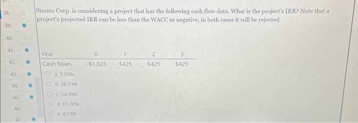 forecasted cash flows. By how much did the change in the WACC