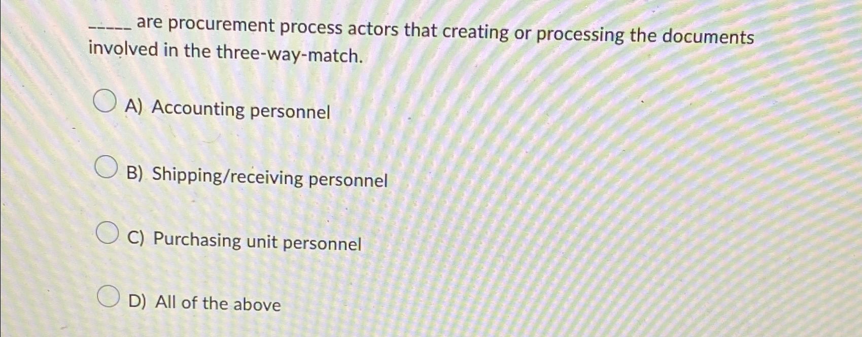  are procurement process actors that creating or processing the documents involved