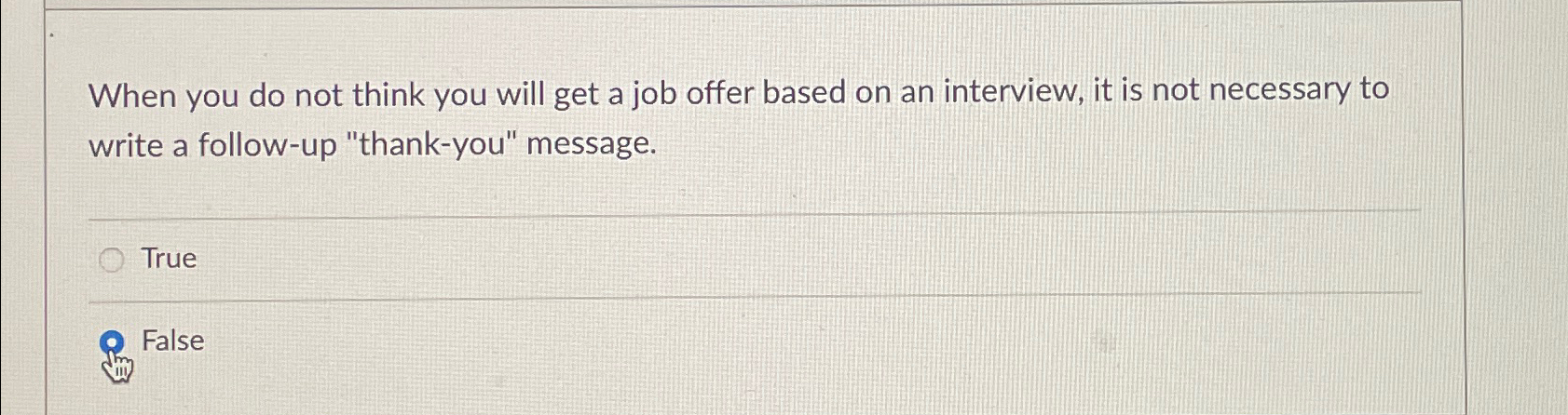  When you do not think you will get a job offer