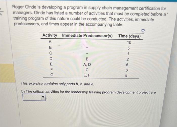 please solved and explain steps Roger Ginde is developing a program in