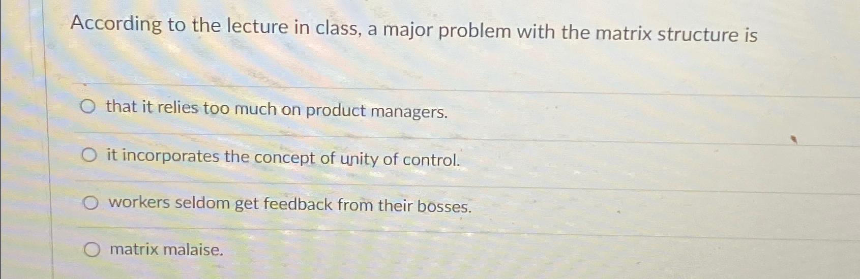  According to the lecture in class, a major problem with the