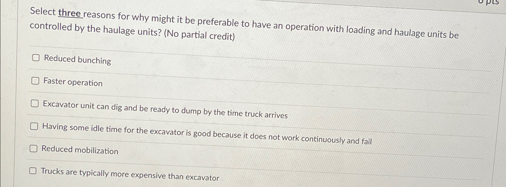  Select three reasons for why might it be preferable to have