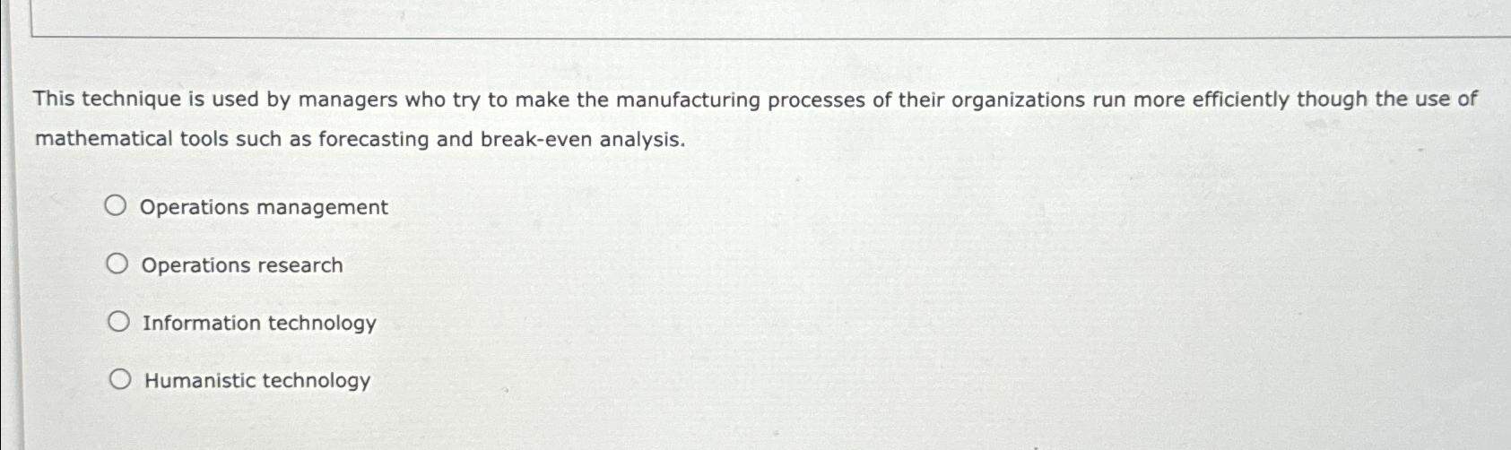  This technique is used by managers who try to make the