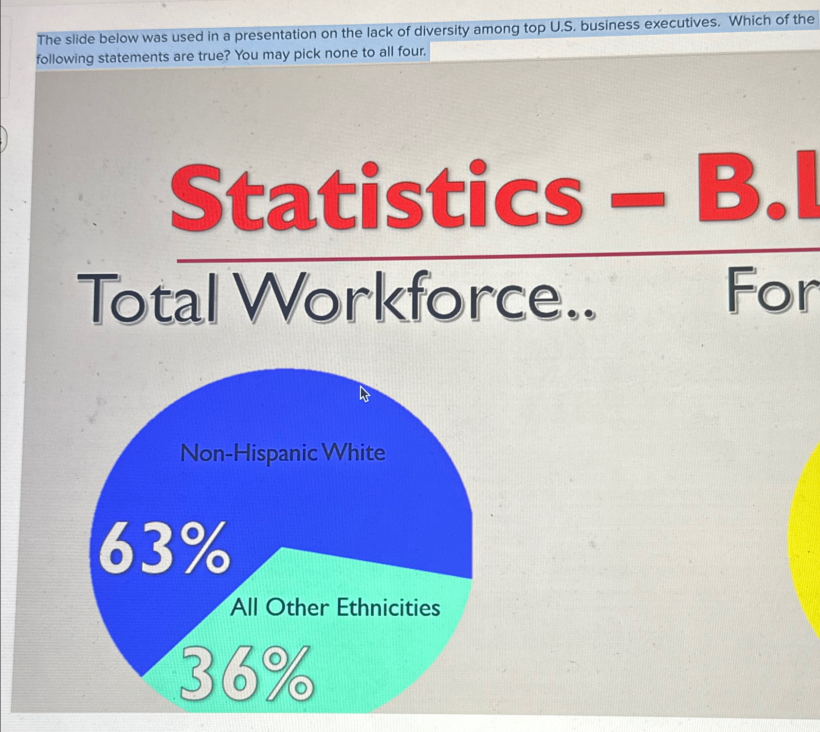  The slide below was used in a presentation on the lack