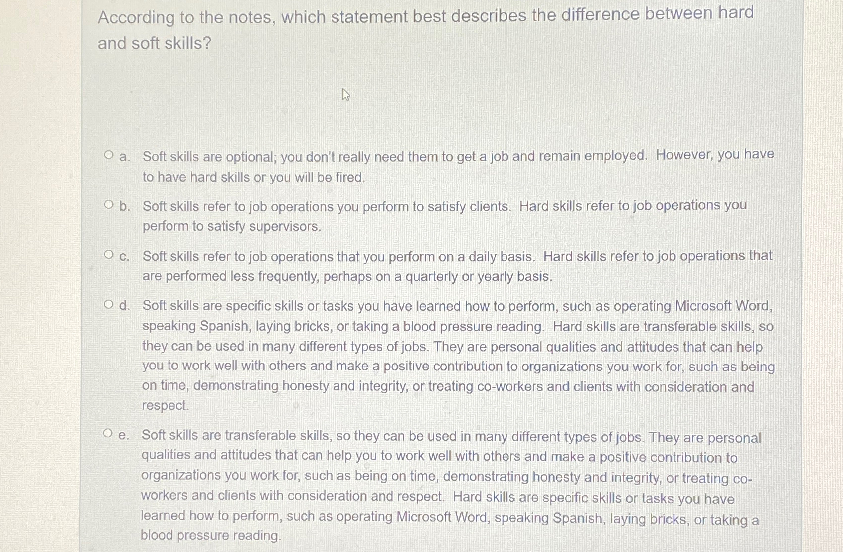  According to the notes, which statement best describes the difference between