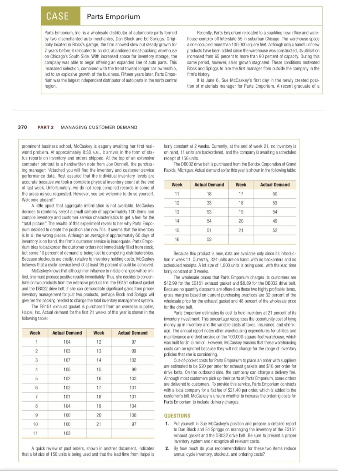  What is the total annual cycle-inventory cost (i.e., holding cost +