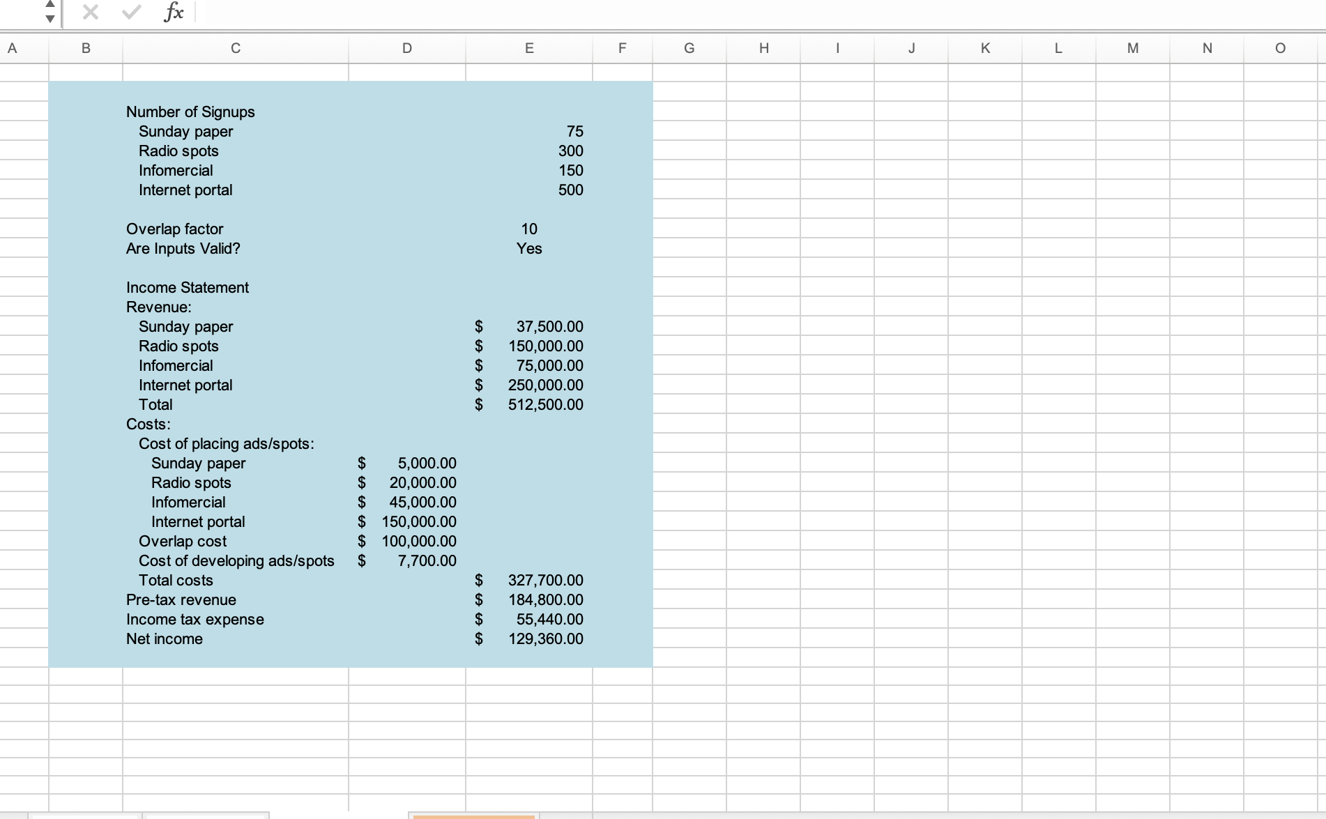Mix In this assignment, you will use the Excel Decision Support System