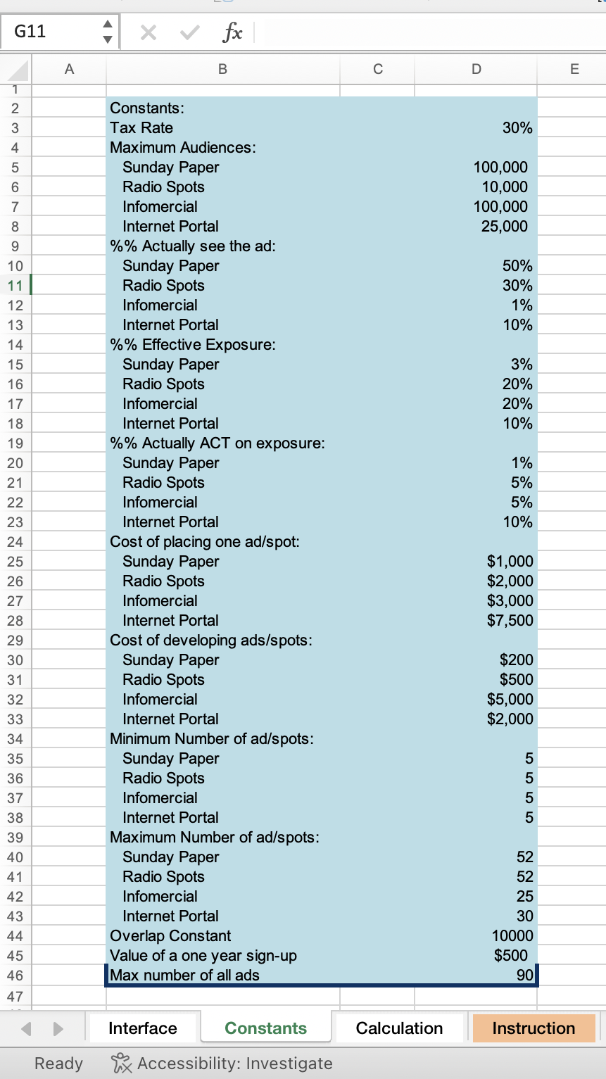 marketing campaign. The question is: What mix of media should be used
