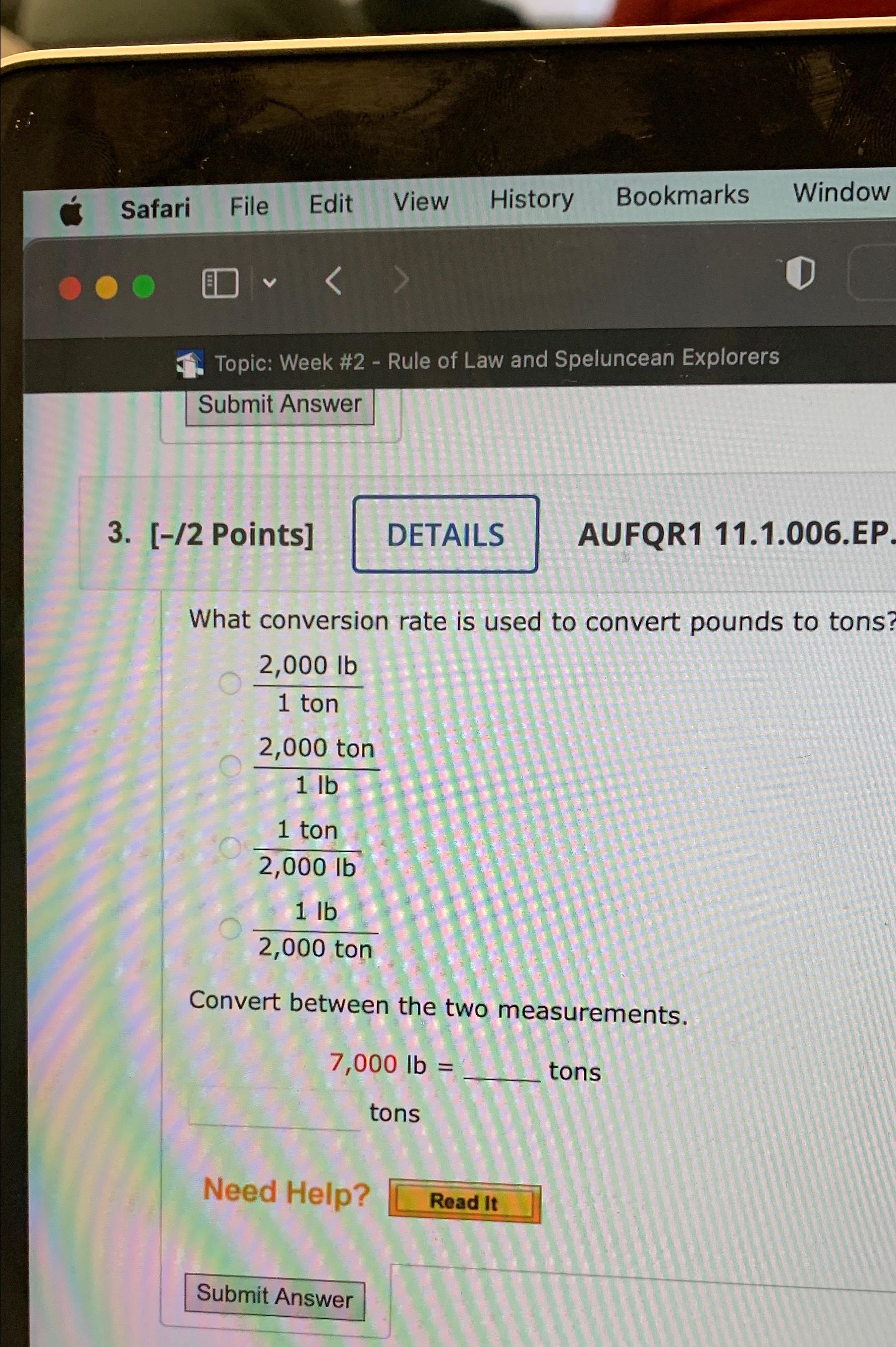  Safari File Edit View History Bookmarks Window Topic: Week #2- Rule