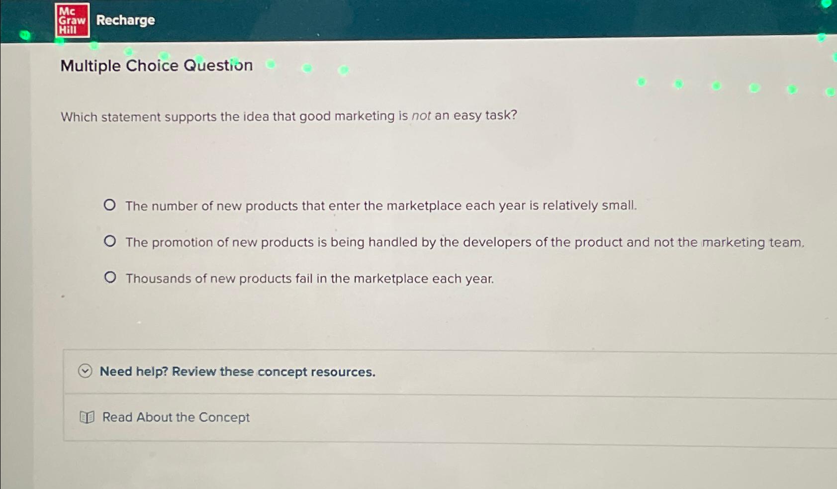  Mc Recharge Multiple Choice Question Which statement supports the idea that